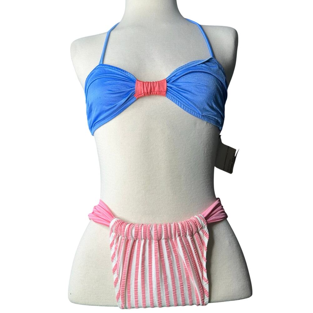 Vintage 80s/90s Bikini Swim Mixed Suit Pink and Blue
Women’s Size S/M